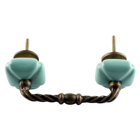 Solid Sage Green Square Ceramic Cut Bridge Handle Online